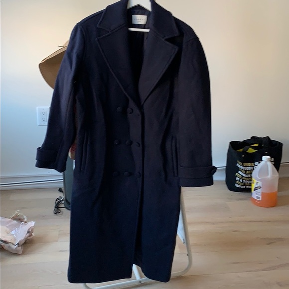 Coats | Sandro Wool Coat Navy 